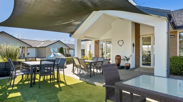 Ballarat - community centre - patio with tables and chairs 