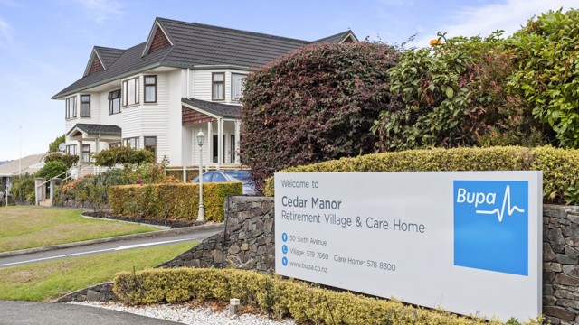 Front Sign Entrance Cedar Manor Retirement Village