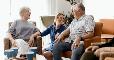 Retirement Villages residents enjoying lounge