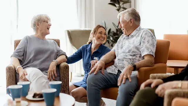 Retirement Villages residents enjoying lounge