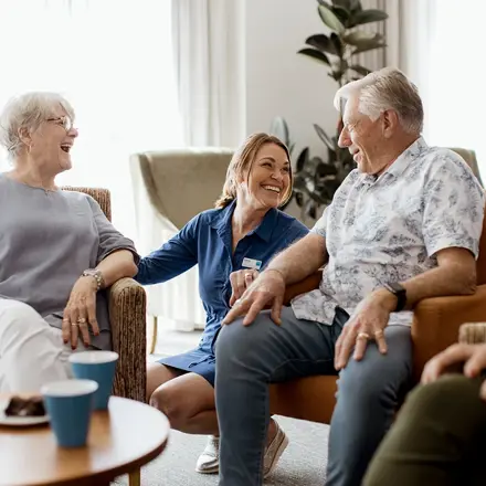 Retirement Villages residents enjoying lounge