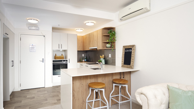 Kitchen Apartment View Cedar Manor