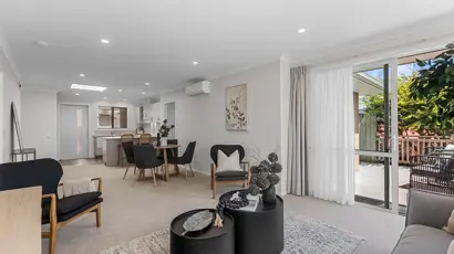 Te Puke - two bed villa lounge, dinning and kitchen 