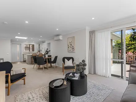 Te Puke - two bed villa lounge, dinning and kitchen 