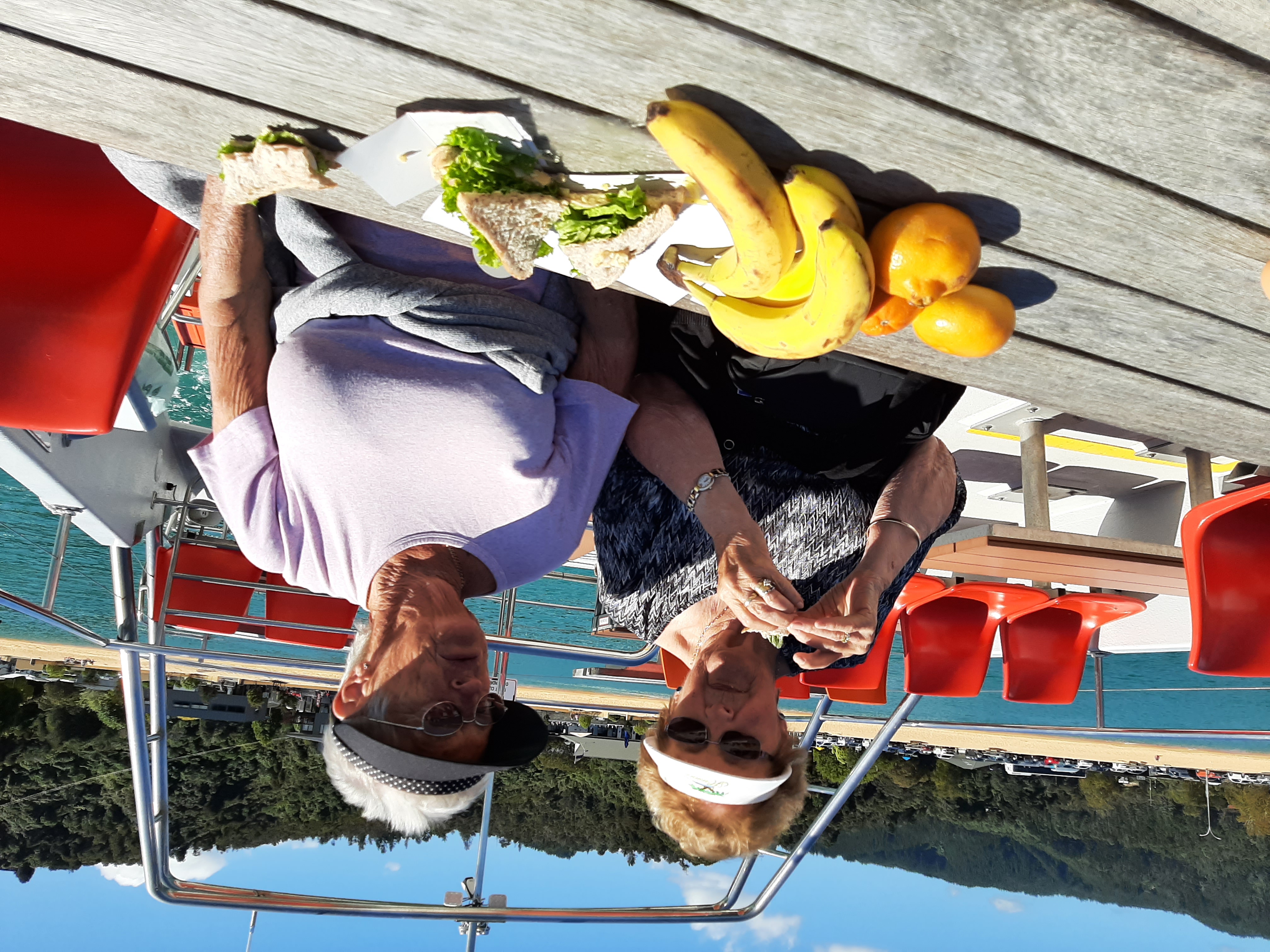 Margaret And Liz In The Sun Just Out Of Kaiteriteri Towards Abel Tasman Bay