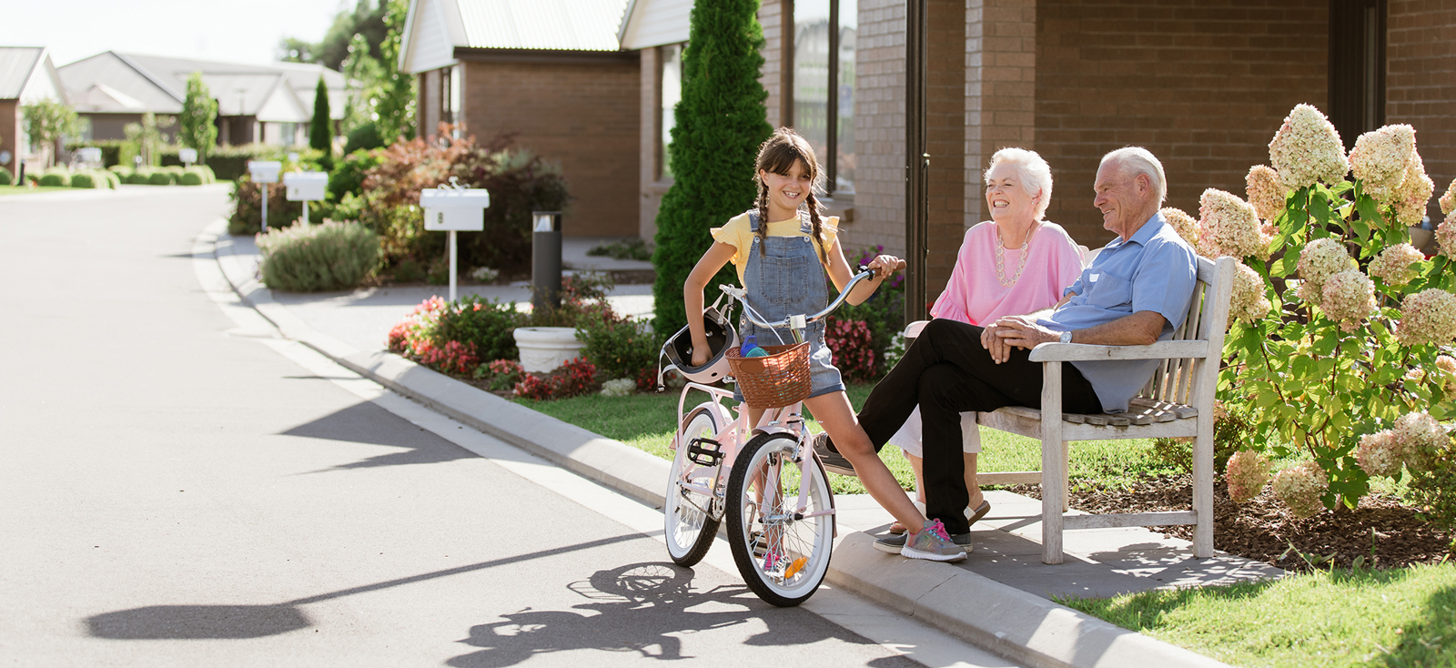 Girl on a bike retired couple
