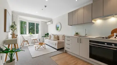 Bupa Accadia apartment Lounge and Kitchen 