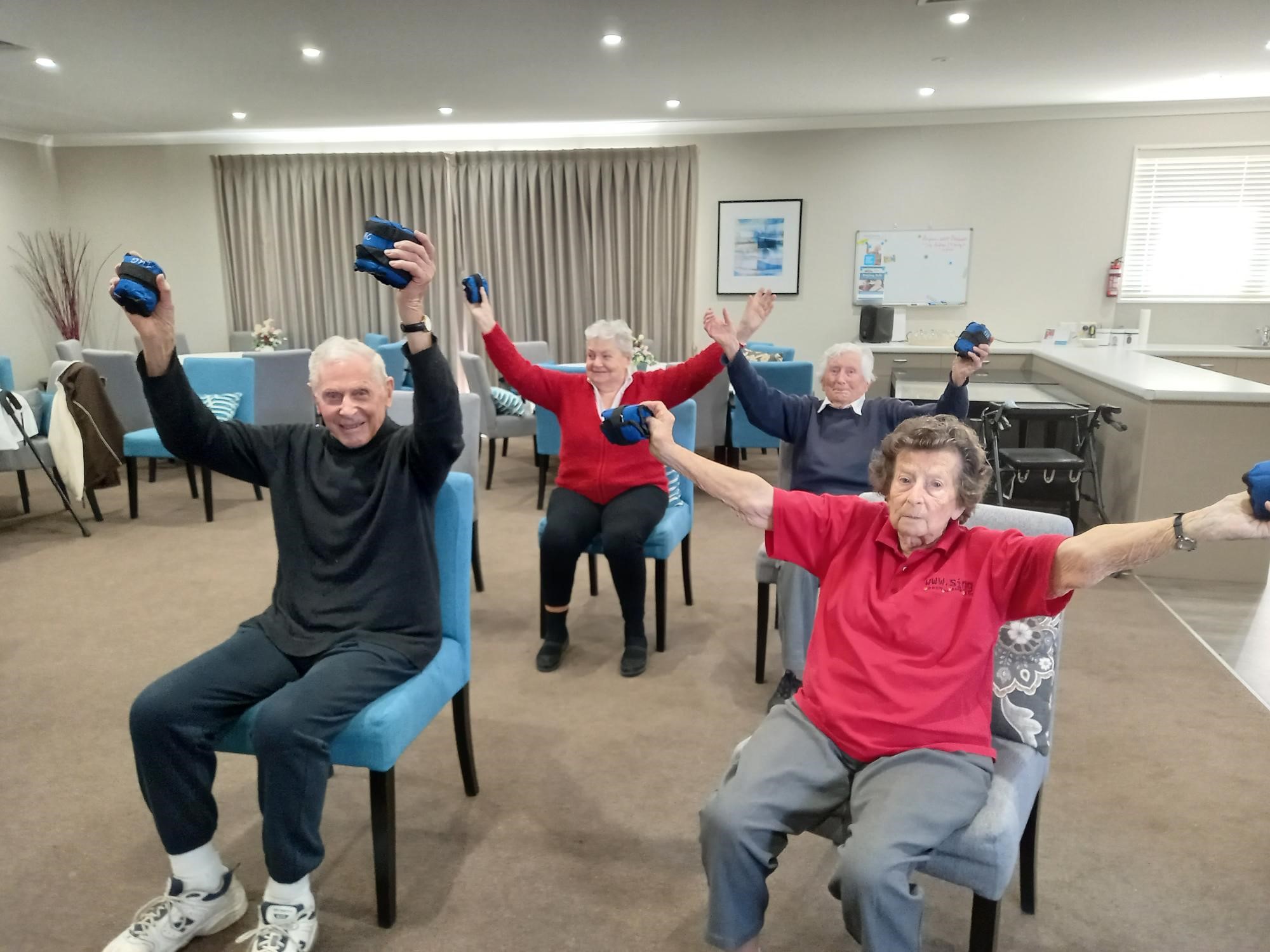 Exercising at a retirement village