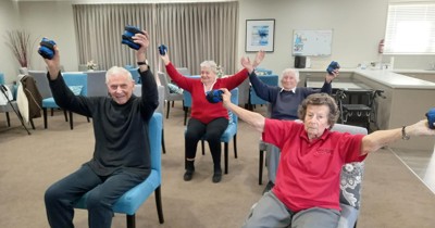 Exercising at a retirement village