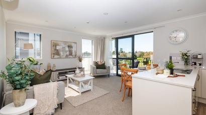 Saint Andrews apartment lounge and kitchen 