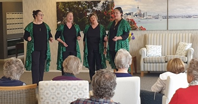 Barbershop quartet to residents