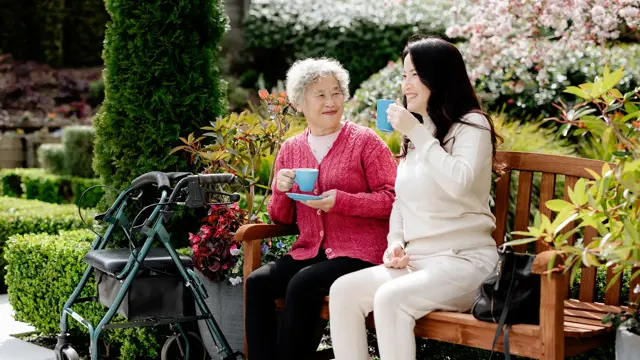 Woman in rest home with daughter