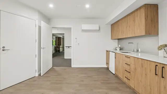 Catherine Armstrong Household - care suite Tea station with sink and mini fridge