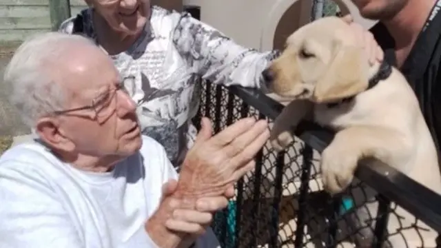 Wattle Downs residents with guide dog