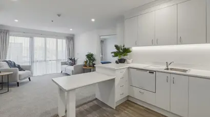 Apt 104 - kitchen and lounge