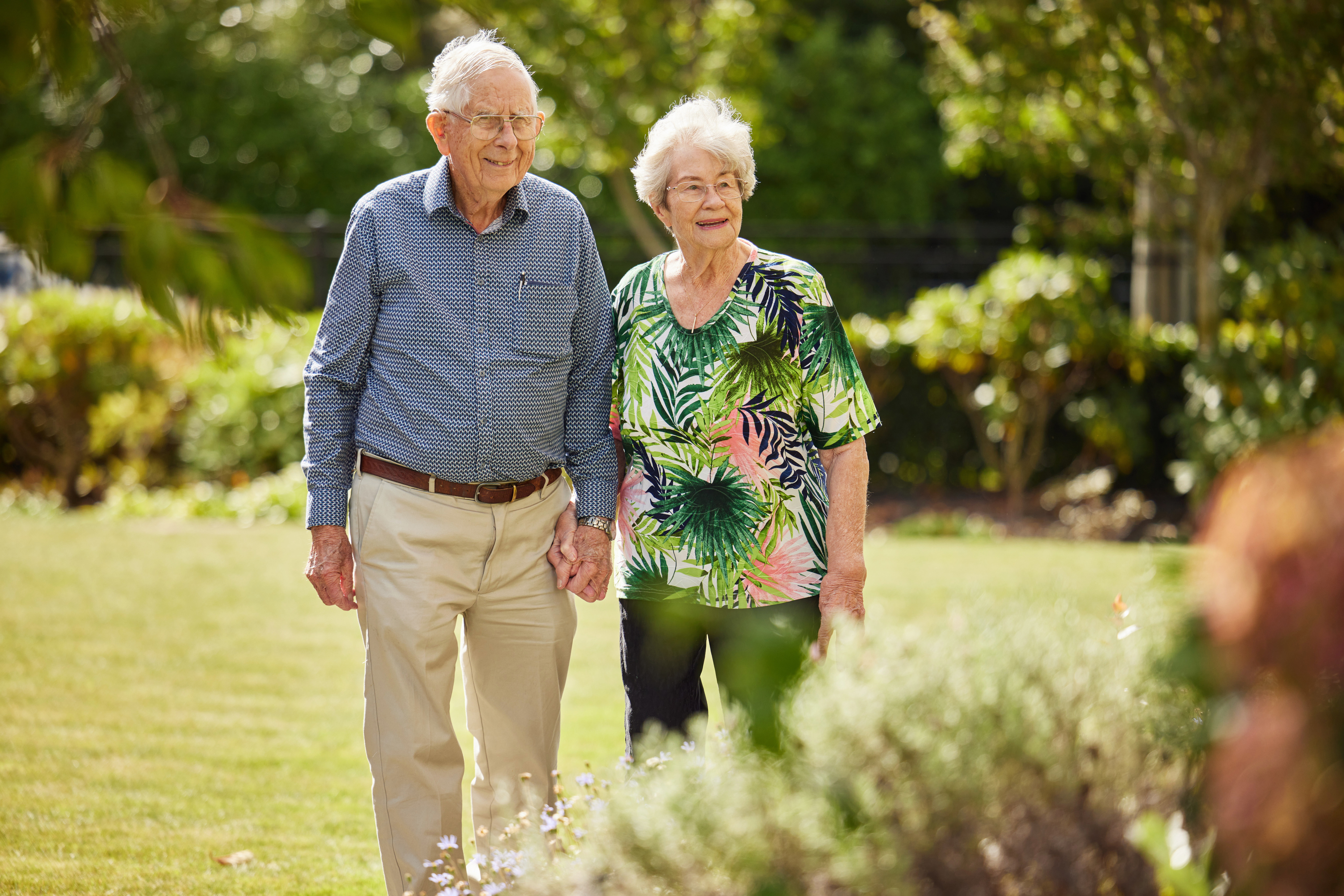 Couple downsizing walking