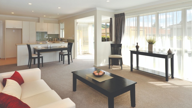 The Gardens Retirement Village Villa Kitchen and Living Room