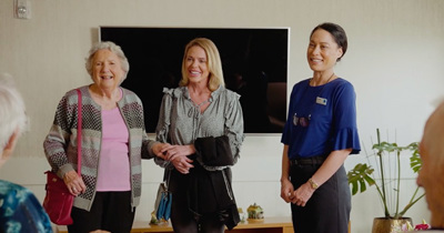 Family visiting a care home