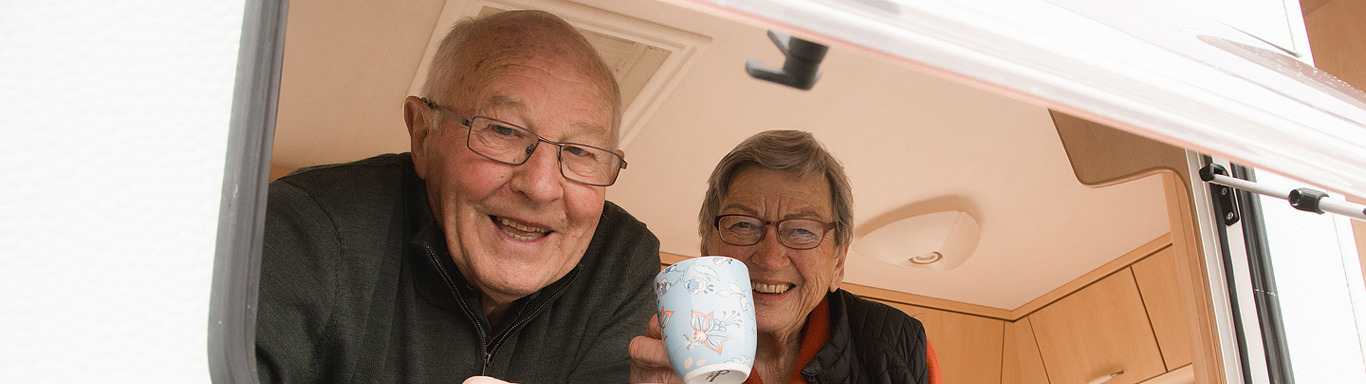 Retired Couple In Caravan