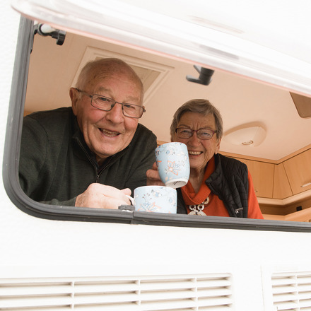 Retired Couple In Caravan