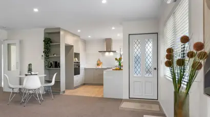 Cedar Manor Retirement Village Villa Entrance and kitchen