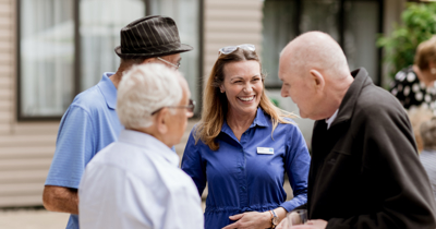 Residents talking with Bupa