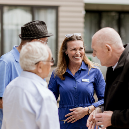 Residents talking with Bupa